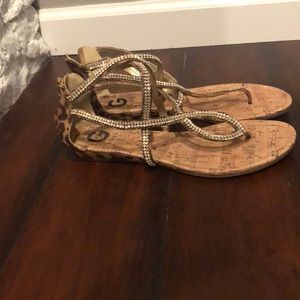 Guess Cheetah Print Sandals. Never Worn!